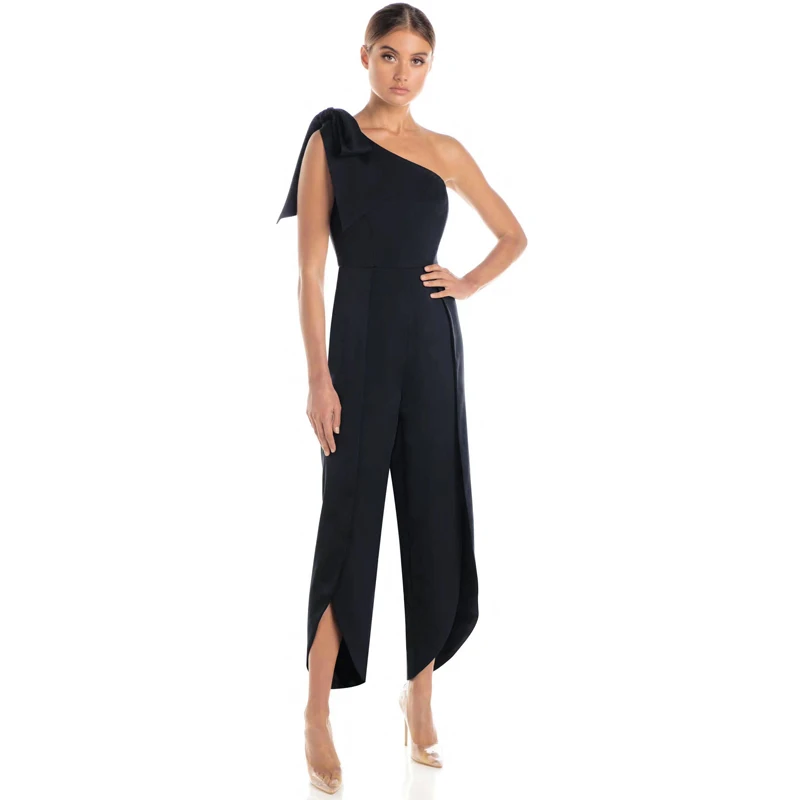 Женские модельные комбинезоны Bqueen комбинезон на одно плечо с рукавом-бантом боди