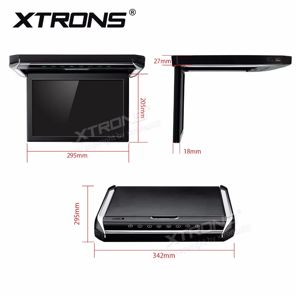 Видеомонитор XTRONS TFT с широким экраном 12 1 дюйма и высоким разрешением 1080P