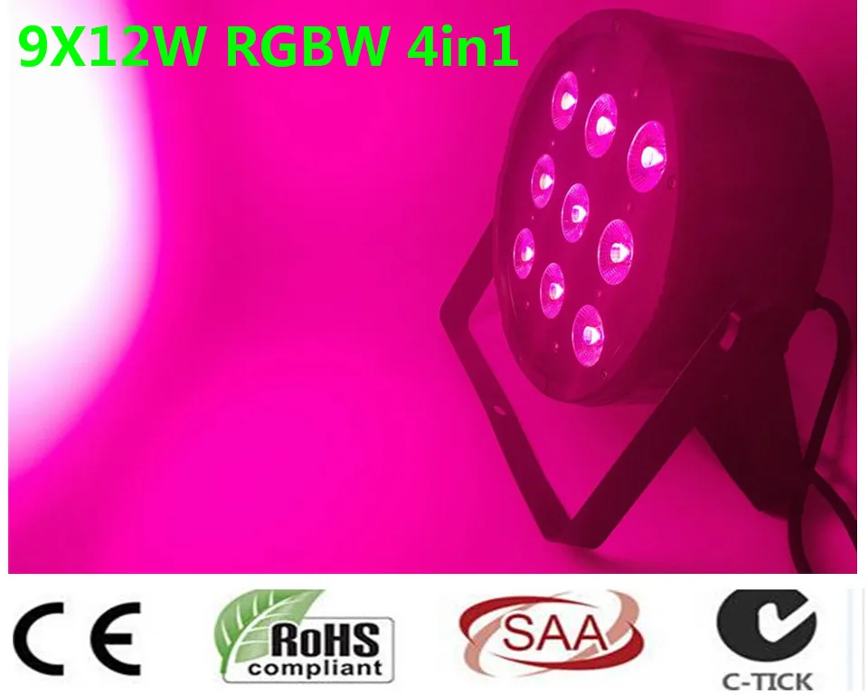 9x12 W RGBW 4 в 1 светодиодный par DJ Par PORTATO Lavaggio Luce Della Дискотека DMX контроллер Spedizione