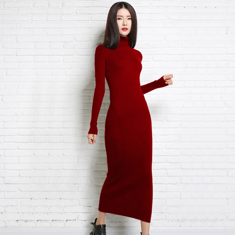2017 new autumn and winter sexy long sweater soft feminine with collar cashmere female turtleneck knitted pullovers | Женская одежда