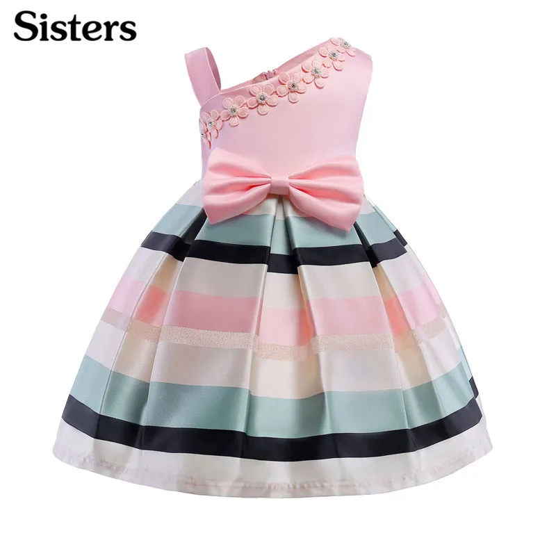 Летнее платье с цветочным принтом для девочек платья принцессы одежда вечеринки