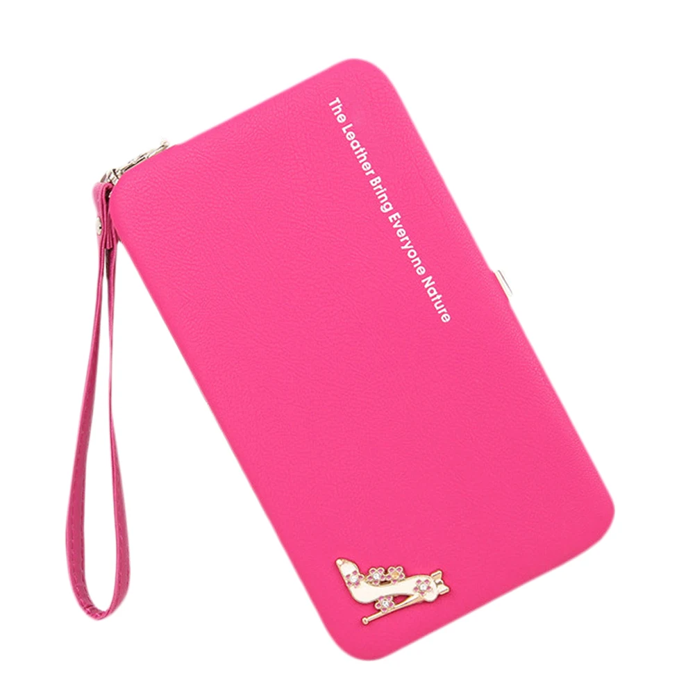 Женский клатч удерживающий Длинный кошелек из искусственной кожи на молнии