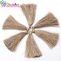 olingart 75mm 6pcslot kc gold jump ring nylon silk tassels mixed color embroidery thread diy necklace earrings jewelry making