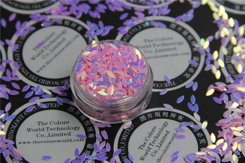 ZMLF 18 удивительные блестки Длинные Рисовые формы розовые цвета для нейл арта или