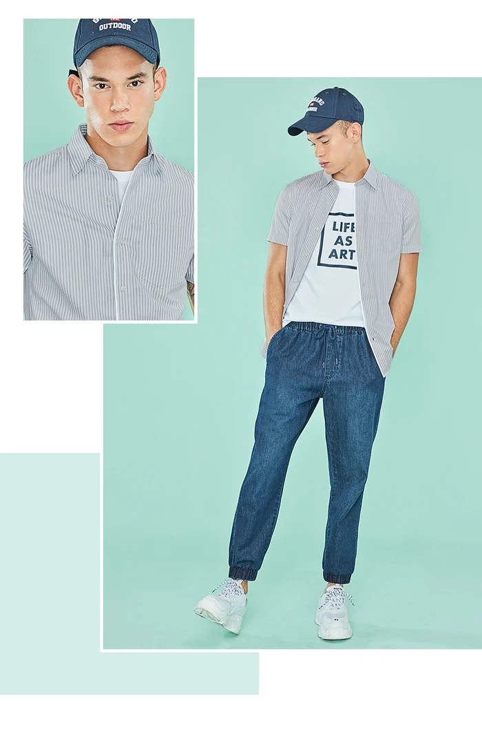 Giordano две простые рубашки slim fit с короткими рукавами выполненные из хлопка и полиэстера, имеется шесть различных цветов на выбор