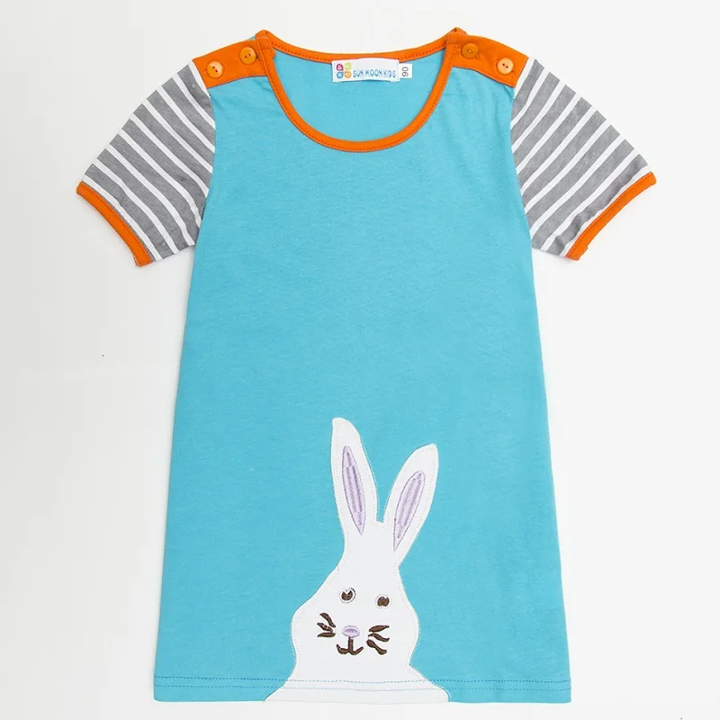 Платья для малышей 100% хлопковые блузки девочек летние короткие детские топы с