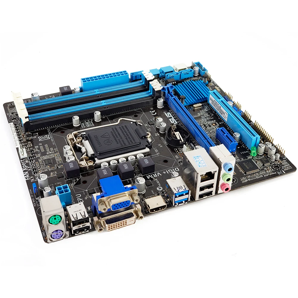 Asus B75M-PLUS настольная материнская плата B75 разъем LGA 1155 для i3 i5 i7 DDR3 32 Гб SATA3 USB3.0 DVI Micro ATX оригинальная б/у материнская плата