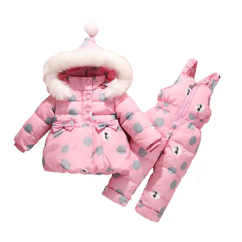 

1 2 3 Years Winter Children Suit Toddler Girl Clothes Sets Children Duck Down Jacket Winter Warm Hoodies Newborn Infant Snowsuit
