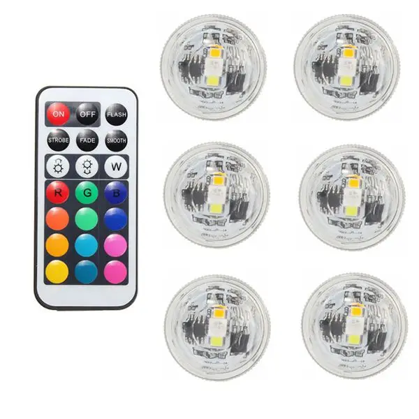 1 controller 6 lamp Светодиодный подводный свет Водонепроницаемый IP68 с цветовой моделью RGB пульт дистанционного управления для наружного применения бассейн, фонтан Аквариум Украшение огни - Испускаемый цвет: 1 controller 6 lamp