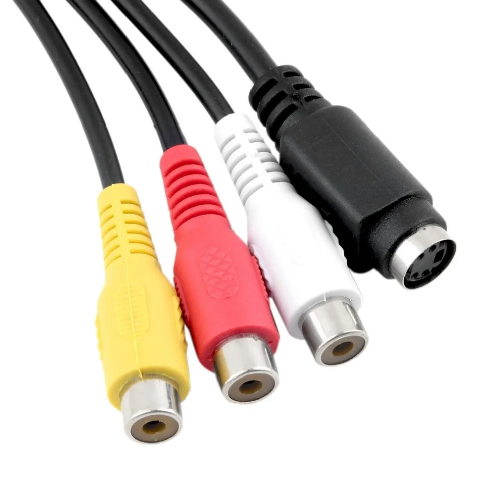 Лидер продаж черный 1 шт. 3 RCA Женский конвертер кабель новый VGA для видео ТВ выход
