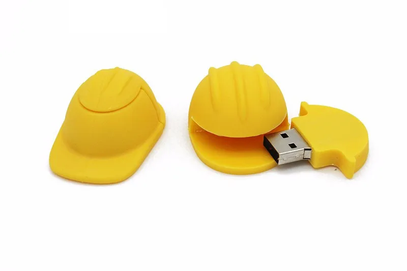 Кле USB милый оранжевый защитный шлем мини-инструмент USB флэш-накопитель 4 ГБ 8 ГБ 16 ГБ 32 ГБ 64 ГБ Флешка USB 2,0 для детских подарков