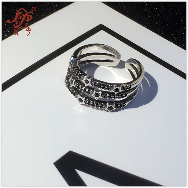 L&ampP 100% 925 Sterling Silver Mix Macth Rings For Women Hot Sale silver Stars Ring Fashion Punk Style Brand Fine | Украшения и