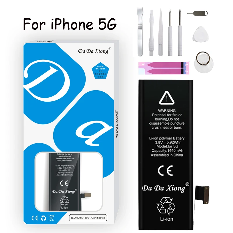 Оригинальный Da Xiong аккумулятор для iPhone 5 5G 1440mAh подлинный Li Ion Мобильный телефон