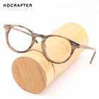 HDCRAFTE деревянная оправа для очков, оправа для очков при близорукости, мужская и женская оптическая оправа, деревянные прозрачные линзы, круглые простые очки для чтения