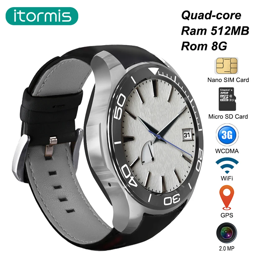 Itormis Bluetooth Android Smart Часы Smartwatch sim карты телефон часы Quad core MTK6580 ROM8GB + RAM512MB S1 плюс Wi Fi gps