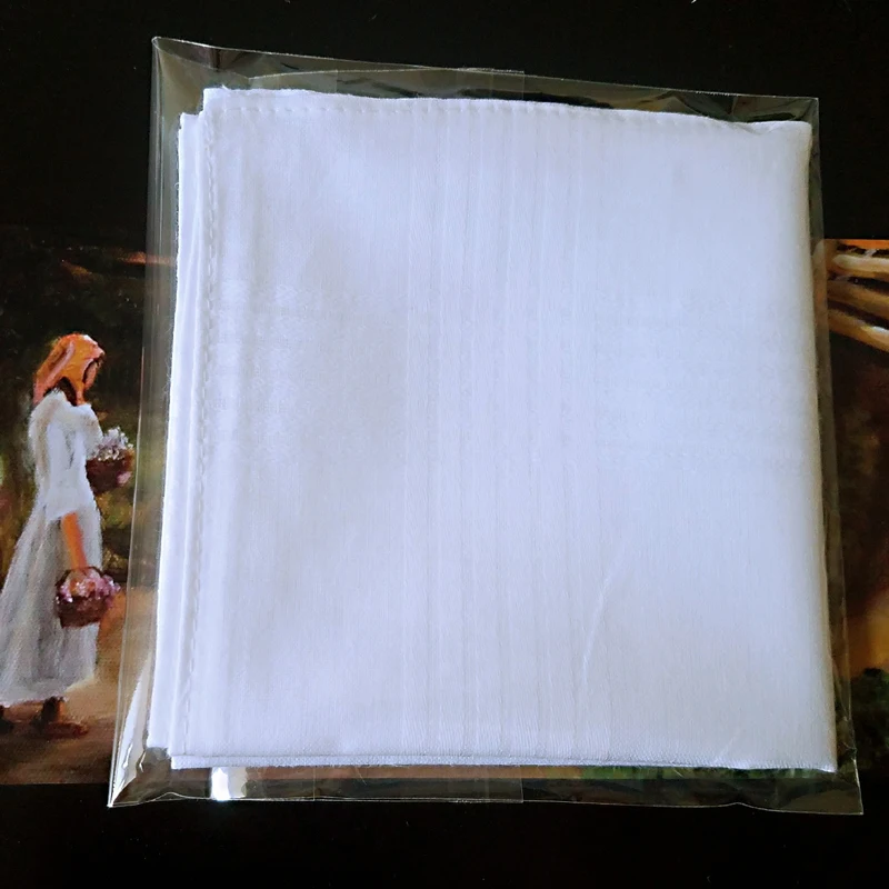 

5 pcs/lot 100% Cotton Solid White Men Handkerchief Export item 40cm*40cm [Fast Delivery]