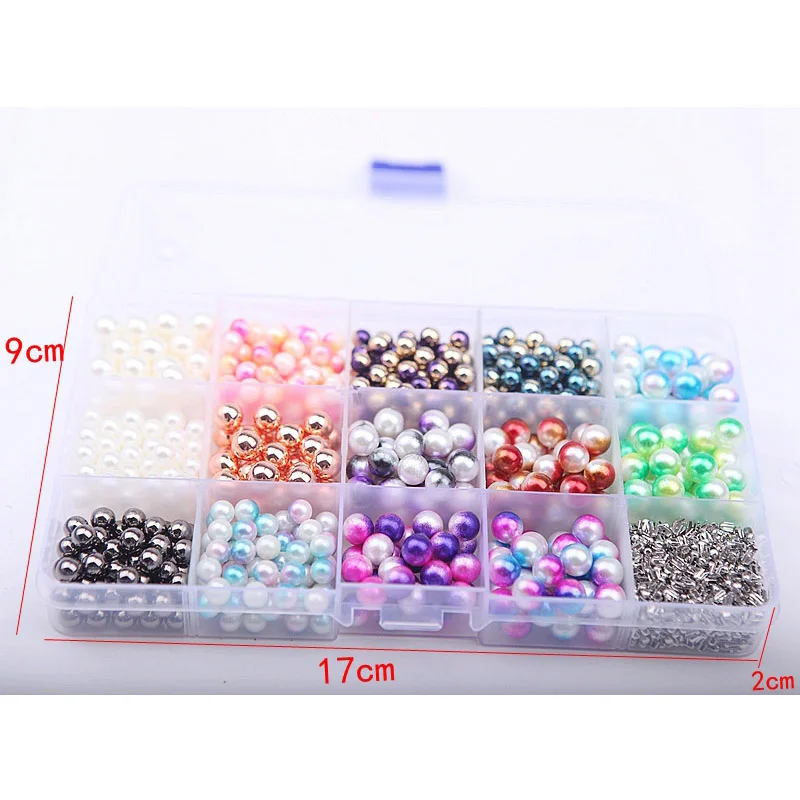 1 компл./лот жемчужные бусы с круглым носком и заклепками бусины Комбинации