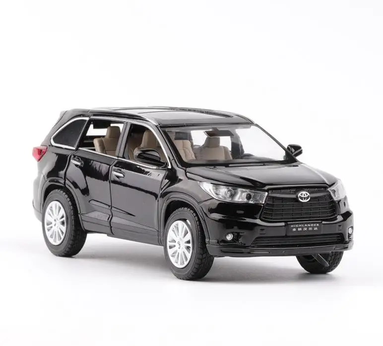 1:32 автомобиль из сплава высокая симуляция Toyota Highlander металлическая модель deicast 6
