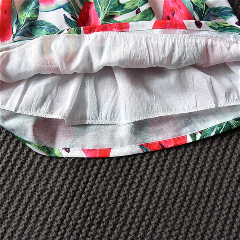 Платье для девочек летняя детская одежда хлопковое платье принцессы с принтом