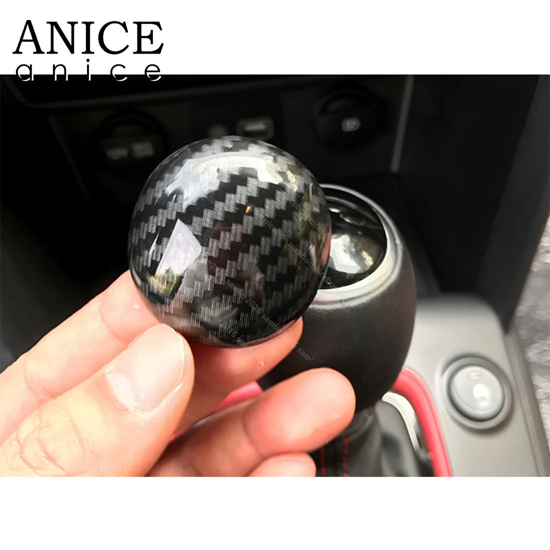 

Carbon Fiber Color Gear Shift Knob Cover For Hyundai Kona 2018-2019 AT ENCINO