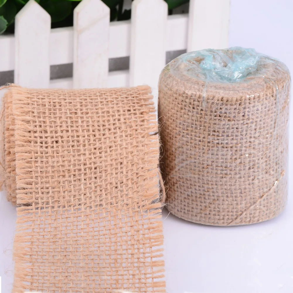 5 ярдов 4 см Натуральная льняная джутовая Мешковина гессианская лента для торта