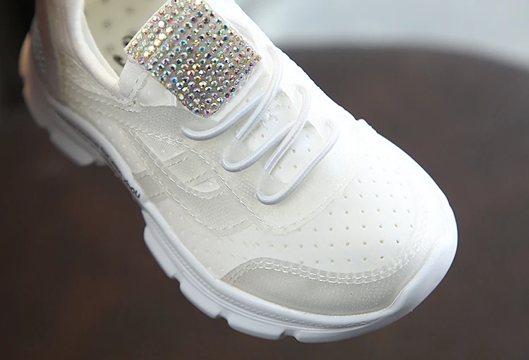 Girls' rhinestone Sports Shoes New Fashion Children's Mesh Air-permeable Leisure Boys' Shoes 1-4 Years Old