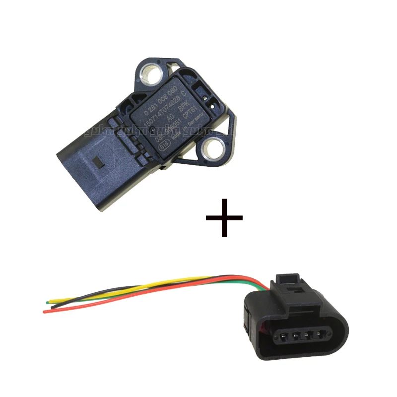 Sensor and Plug 4 бар впускной коллектор Boost давление карта сенсор Druck сенсор для VW Audi SEAT SKODA 1,4 2,0 TDI 03K906051 0281006059 0281006060 - Цвет: Sensor and Plug