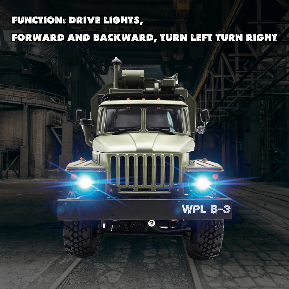 WPL грузовик игрушки для мальчиков RC грузовик B36 Урал 1/16 2,4G 6WD дистанционного Управление Военный Грузовик Рок Гусеничный автомобиль RC хобби Карро eletrico