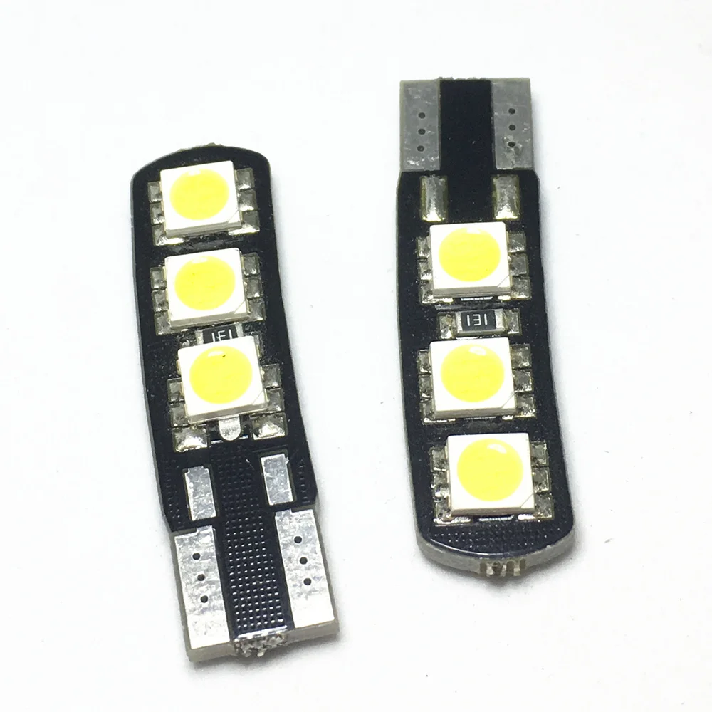 2 шт. яркие двойные ножи без ошибок edge T10 LED 6 SMD 5050 светодиодный 194 168 W5W Canbus лампы для