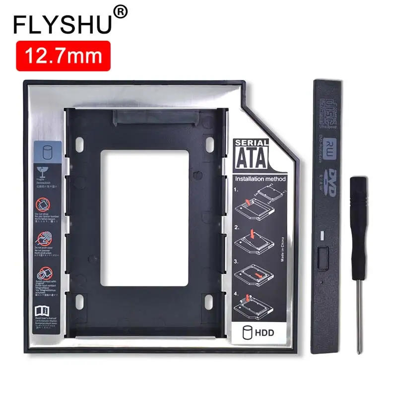 Универсальный алюминиевый 2nd HDD Caddy 12,7 мм SATA 3,0 для 2," SSD жесткий диск драйвер корпус DVD CD-ROM адаптер Optibay 12,7