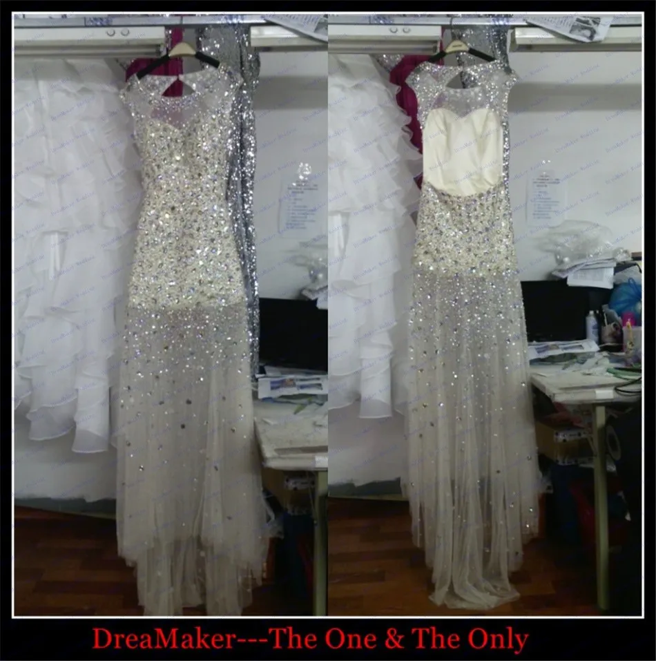 KSD287 Высокое Качество 100% Настоящее Сделано Бусины Хрустальные Вечернее Платье