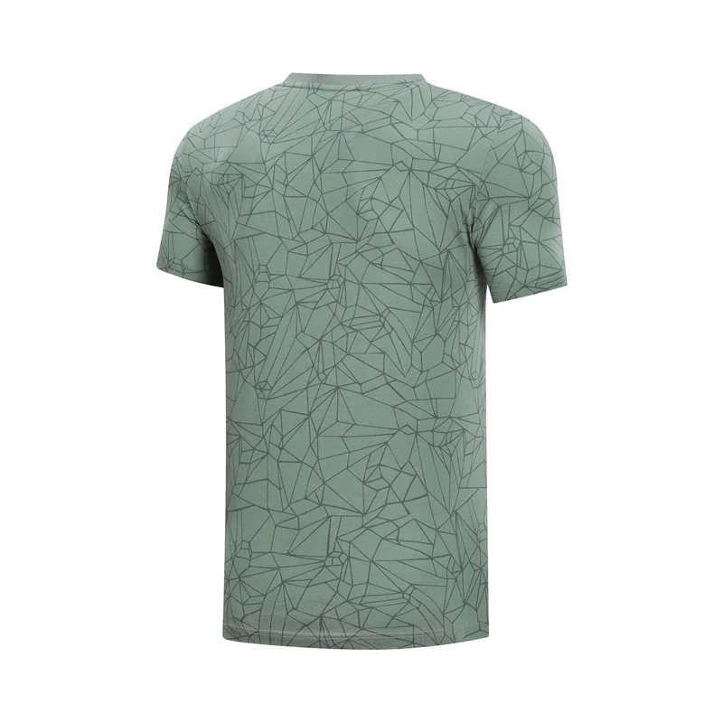 Li-Ning Мужская трендовая футболка, дышащие, хлопок, обычная посадка, Удобная подкладка, спортивные топы, футболки, футболки AHSN509 MTS2877