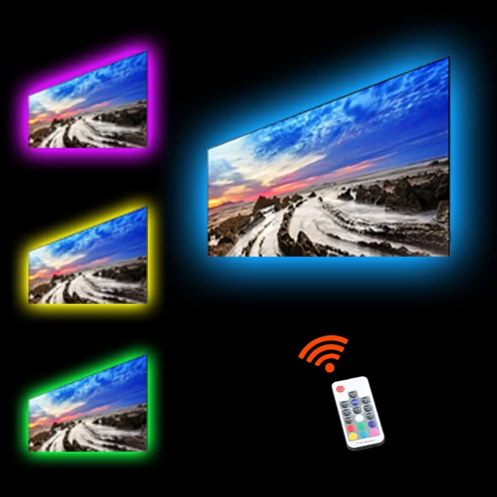 Набор светодиодного освещения смещения для HDTV 3 м 61 светодиода USB многоцветная