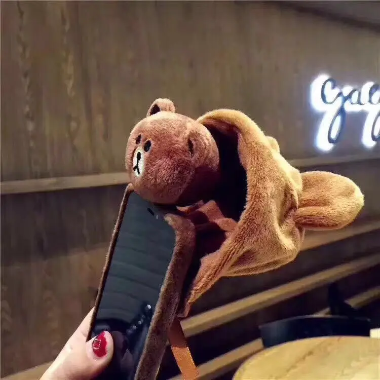 Для iPhone XS MAX XR случае 3D Рождественская шапка красивый медвежонок из мультфильма