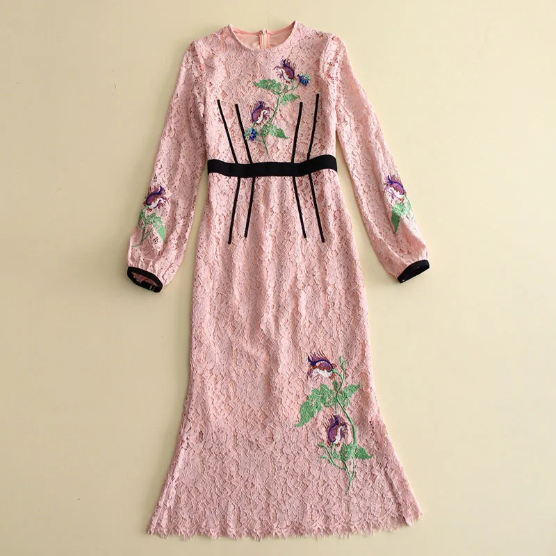 2017 весеннее модное платье для подиума женское высококачественное кружевное с