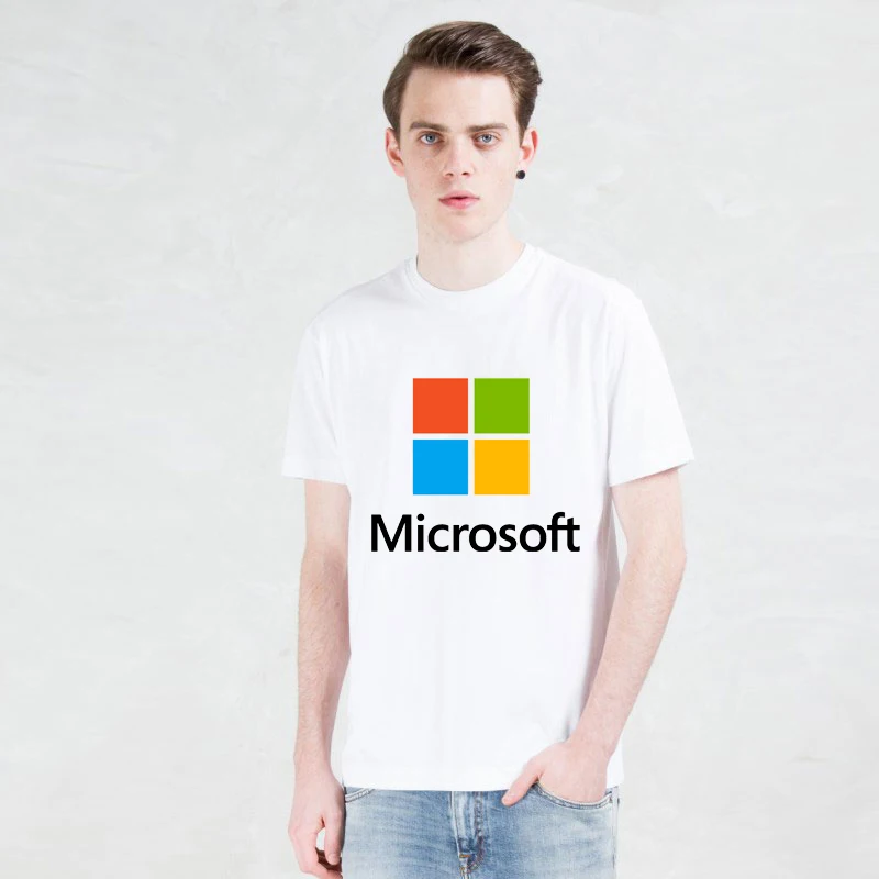 Мужские футболки с принтом Windows Google персональная футболка Microsoft забавные мужские
