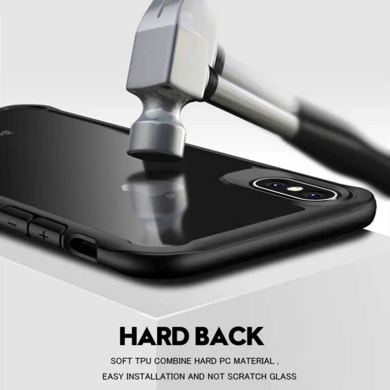 Акриловый ударопрочный чехол для телефона MaxGear iPhone 6 6s 7 8 Plus прозрачная задняя