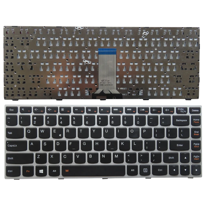 Новая клавиатура для LENOVO Flex 2 14 14D серебристая Клавиатура ноутбука без подсветки |