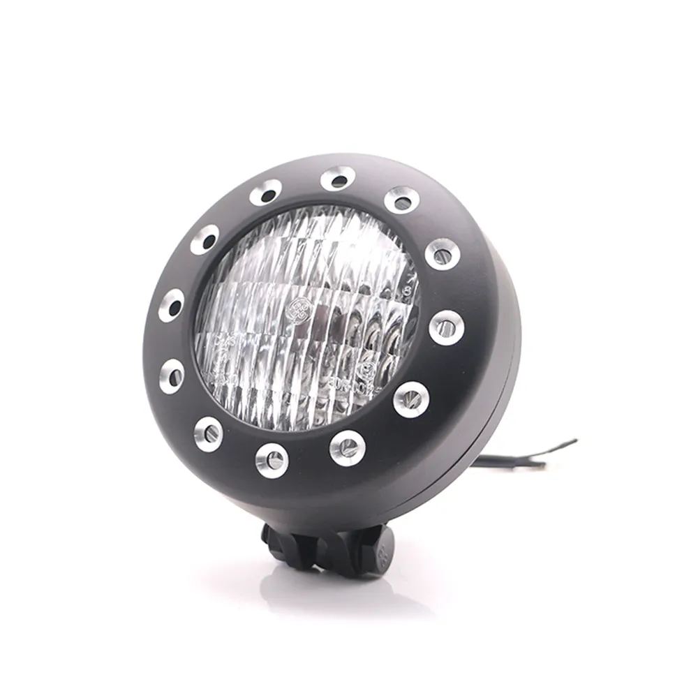 Серебряный/Черный 55 Вт ретро мотоцикл Cafe Racer передняя фара для harley Bobber Chopper Cruiser honda