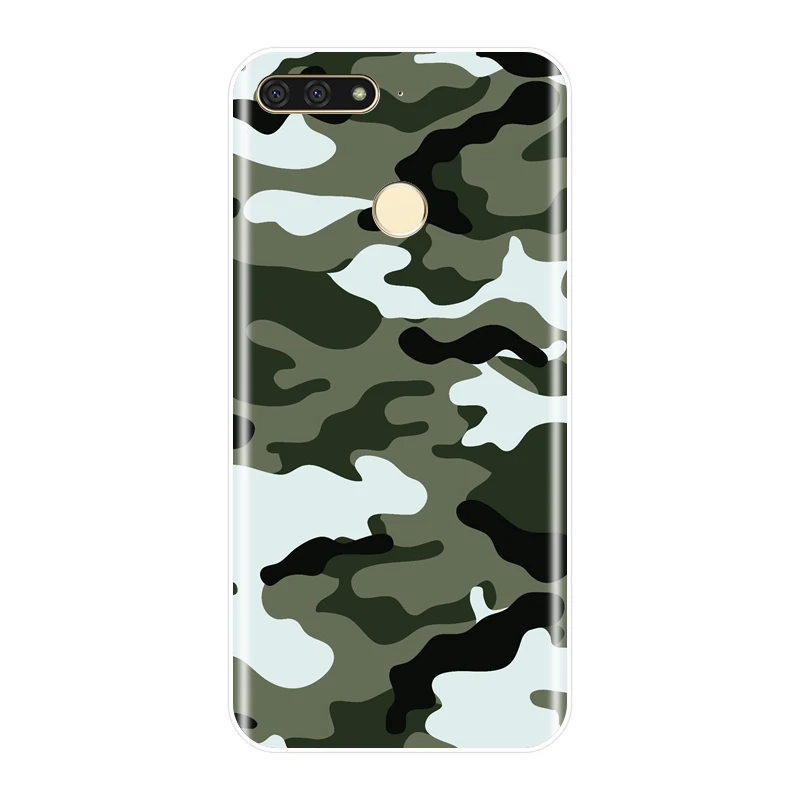 Задняя крышка для huawei Y5 Y6 Y7 Prime 2018 Y9 2019 Камуфляжный военный мужской силиконовый
