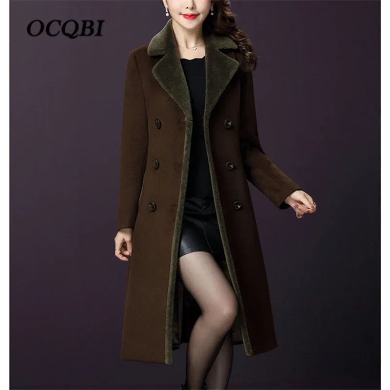 Зимнее женское пальто размера плюс 2020 повседневное модное элегантное OL с