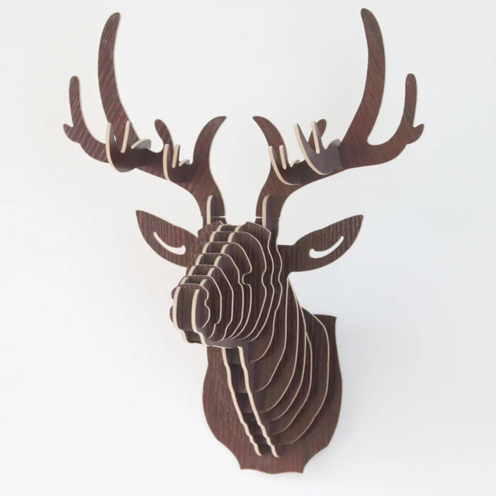 

3D BUCKY wood Deer head for home decor