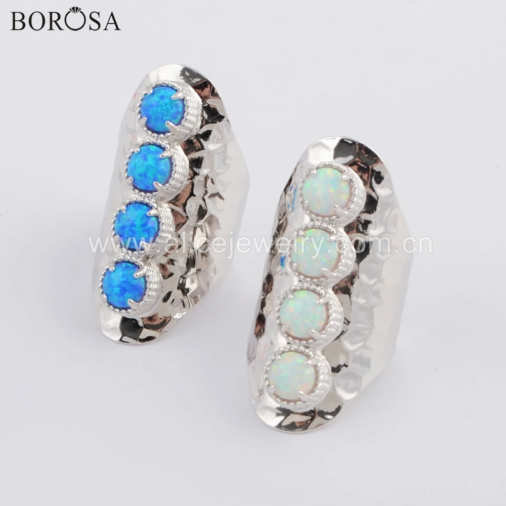BOROSA 5 шт. золотых/серебряных колец круглой формы белого и голубого цвета в