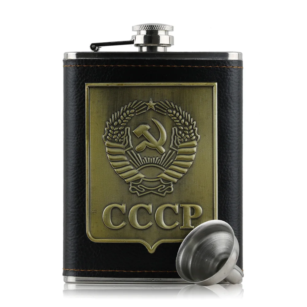 Lucuas 8 унций CCCP фляжка из нержавеющей стали для алкоголя виски пива, ликера с воронкой виски кувшин подружки невесты Подарочная фляжка-001