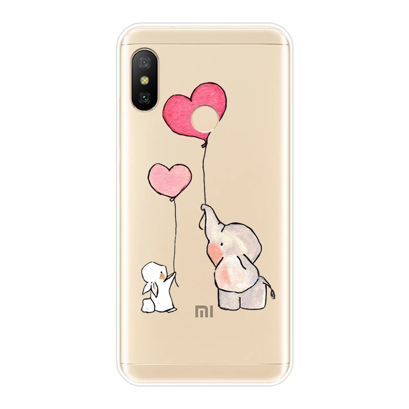 Мягкий чехол для телефона Xiaomi MI A1 A2 Lite Mi5 Mi6 Mi8 силиконовый со слоном задней панели