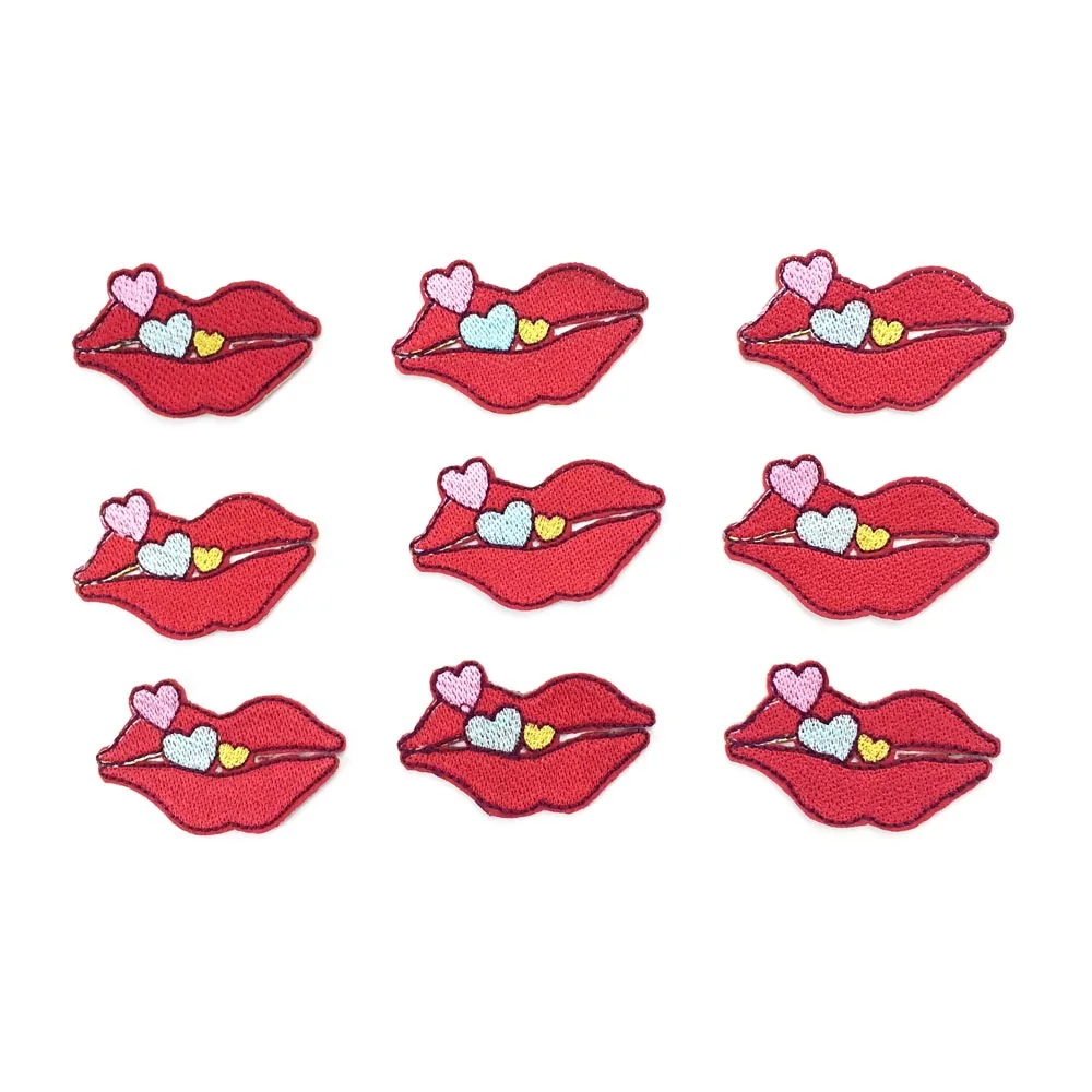 10 шт поцелуй с сердцем вышивка патч утюжок на патчи для одежды Железный На