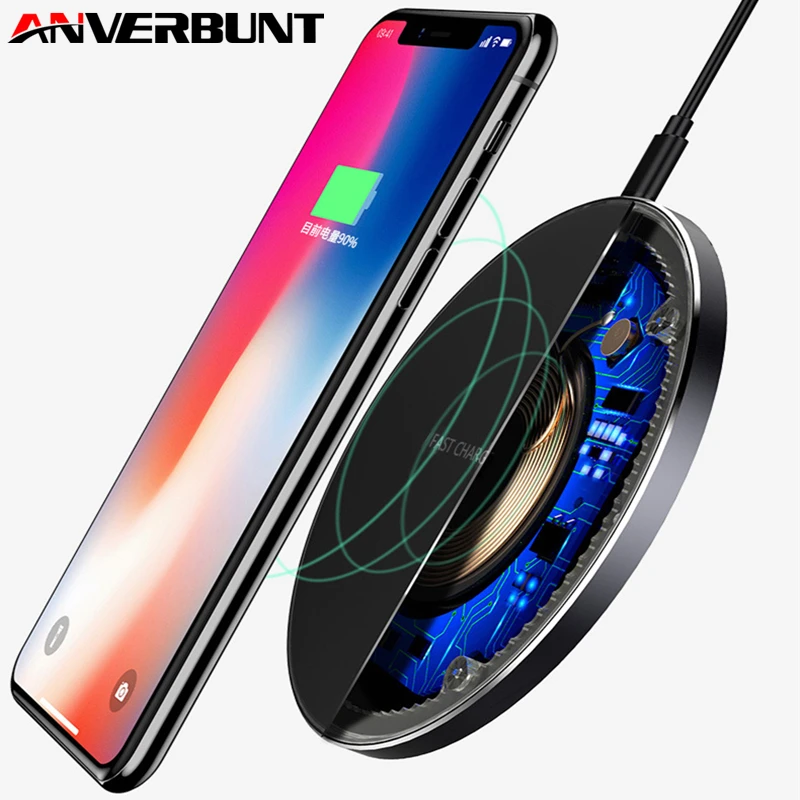 Беспроводное зарядное устройство Qi 10 Вт для iPhone 8 Plus X беспроводное Samsung S8 Note