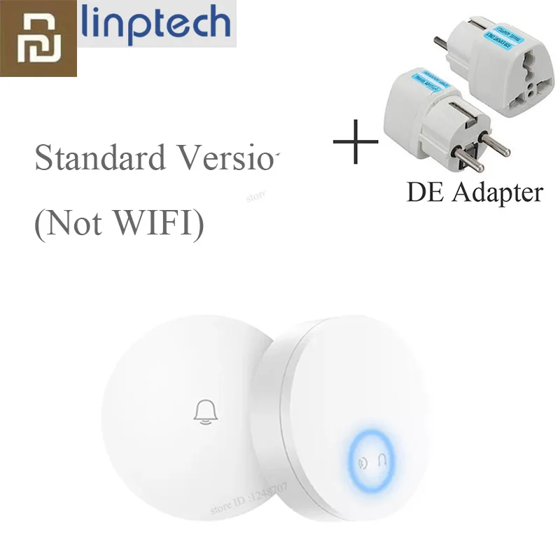 Add DE Adapterl STD Xiaomi Linptech самогенерирующий беспроводной дверной звонок без батареи без проводки отключение памяти Регулируемая громкость работа с приложением Mihome - Цвет: Add DE Adapterl STD