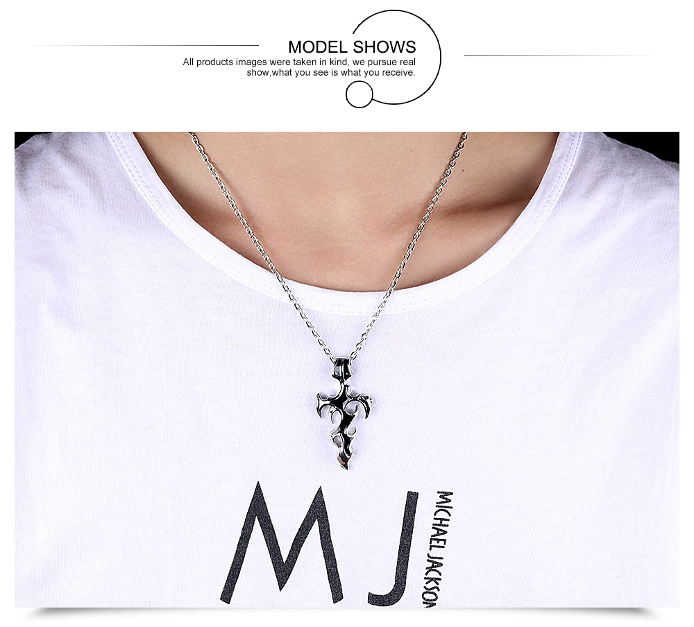 Модное ожерелье из титановой стали цепочка чистой витая крест абстрактное с