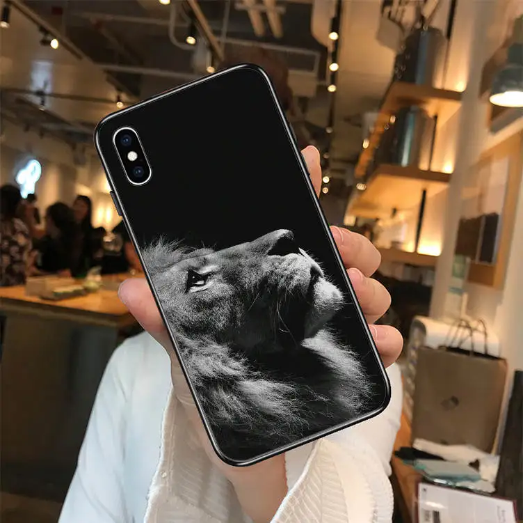 Милый мягкий силиконовый чехол из ТПУ в стиле ретро с изображением тигра льва Для